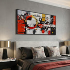 Extra Large Framed Red Black White Gold Abstract Wall Art - Image 2