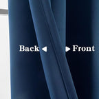 IGEMAEVE Navy Blue Blackout Curtains 72 Inch Length 2 Panels Set, Grommet - Image 4
