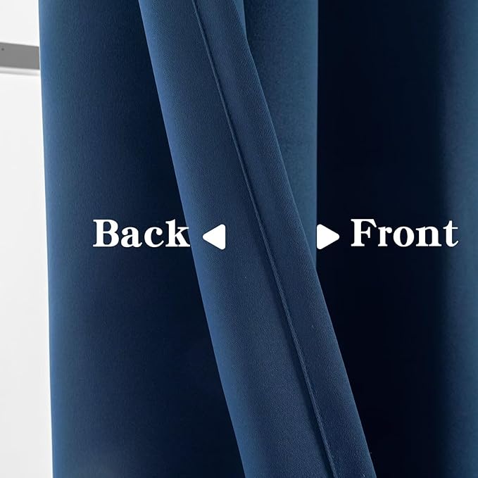 IGEMAEVE Navy Blue Blackout Curtains 84 Inch Length 2 Panels Set, Grommet - Image 4