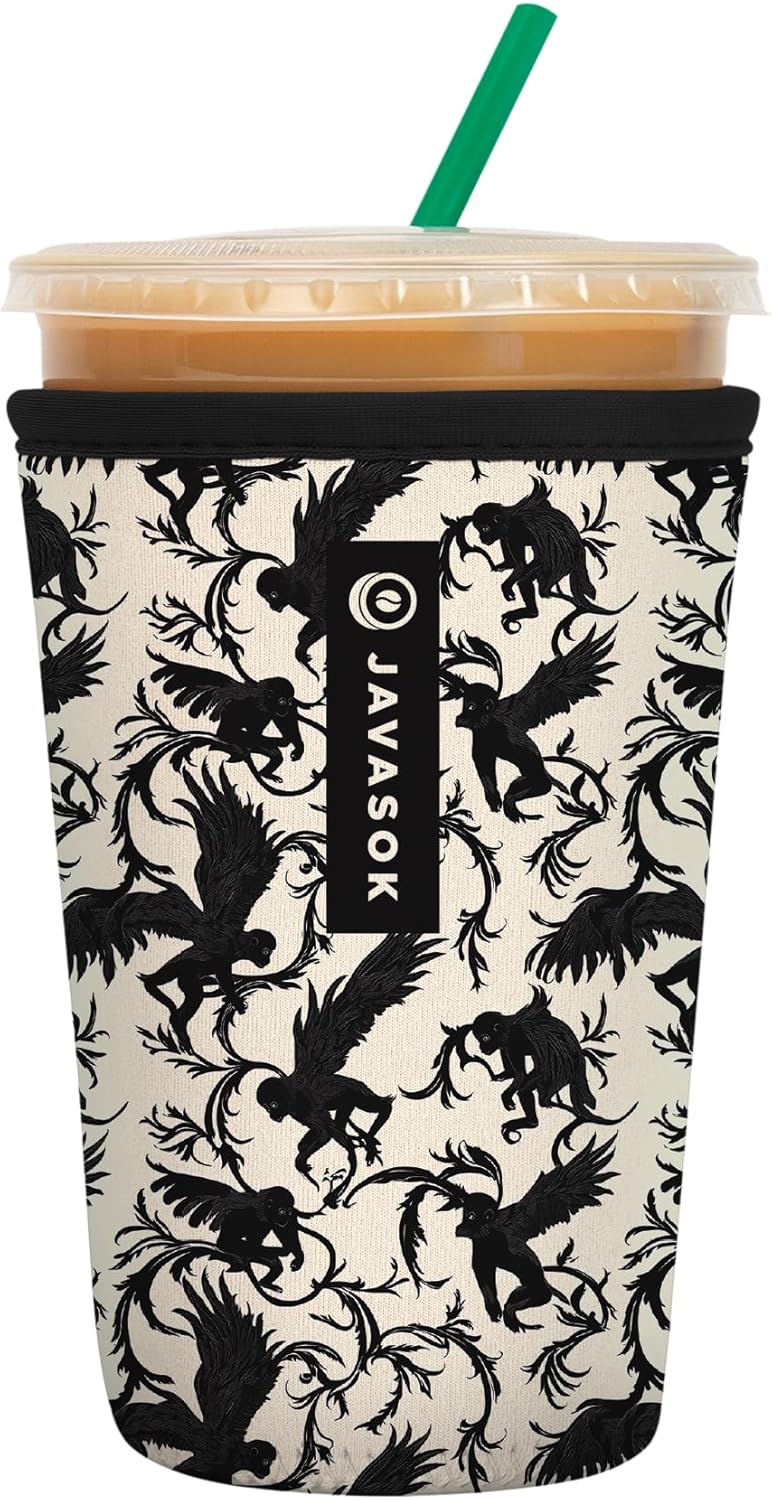 Sok It JavaSok Iced Coffee & Cold Soda Insulated Neoprene Cup Sleeve (Monkey Business, Medium: 22-28oz)