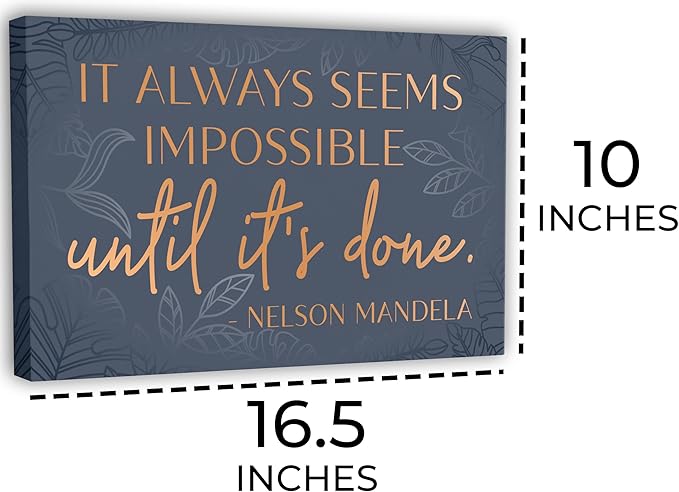 HoneyKICK Nelson Mandela Inspirational Quote Canvas Wall Art - Image 7