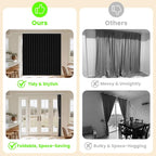 AJAZZ Blackout Accordion Door Curtain 98"x78" Black - Image 2