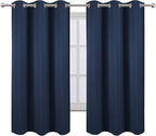 LEMOMO Navy Blue Blackout Curtains 34 x 63 Inch Length/Set of 2 Curtain - Image 2
