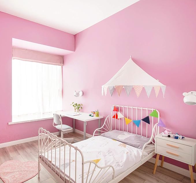 118"x17.7" Pink Peel and Stick Wallpaper Solid Color Contact Paper - Image 3