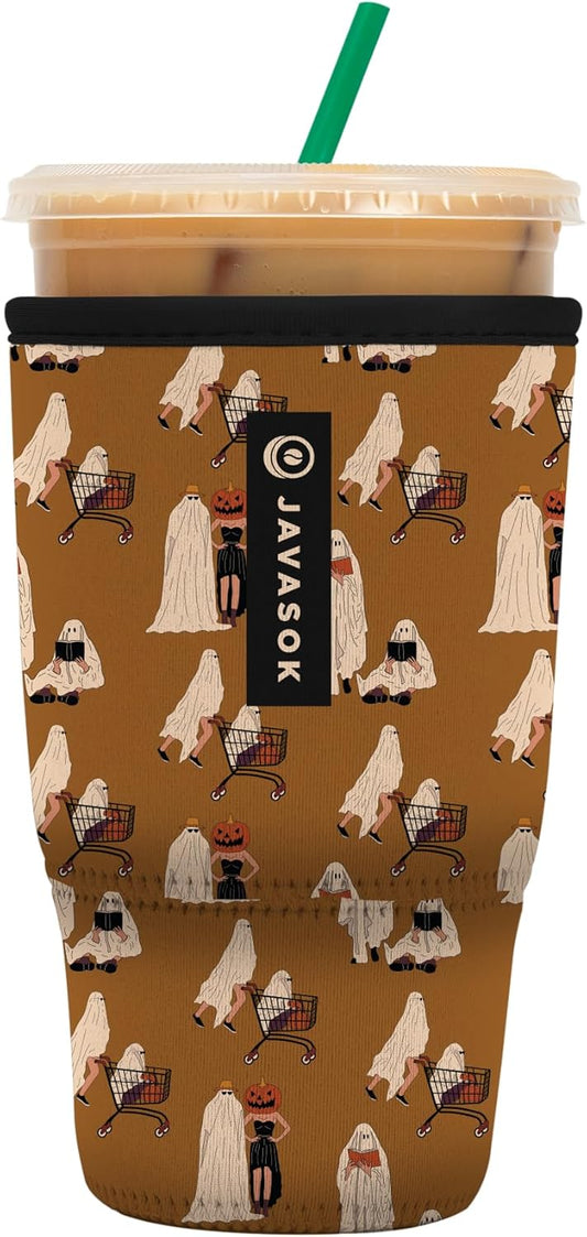 Sok It JavaSok Iced Coffee & Cold Soda Insulated Neoprene Cup Sleeve (Material Ghoul, Large: 30-32oz)