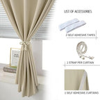 Portable Light Blocking Curtains Self-Stick Design, Removable Adhesive Window - Image 6