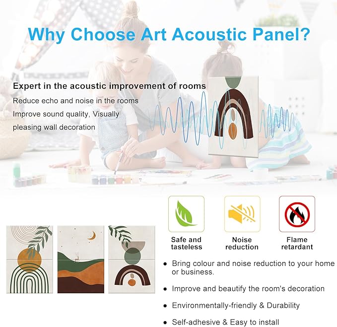 JBER Art Acoustic Panels, 47.2X23 Inches Acoustical Wall Panels, Sound - Image 6