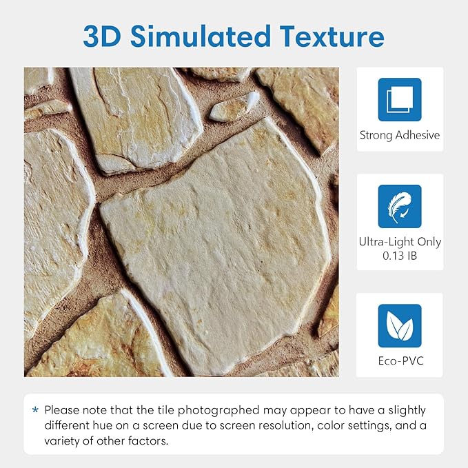 COMSTICKC 3D Faux Stone Wall Panel Peel and Stick Wall Covering, Ultra-Light - Image 4