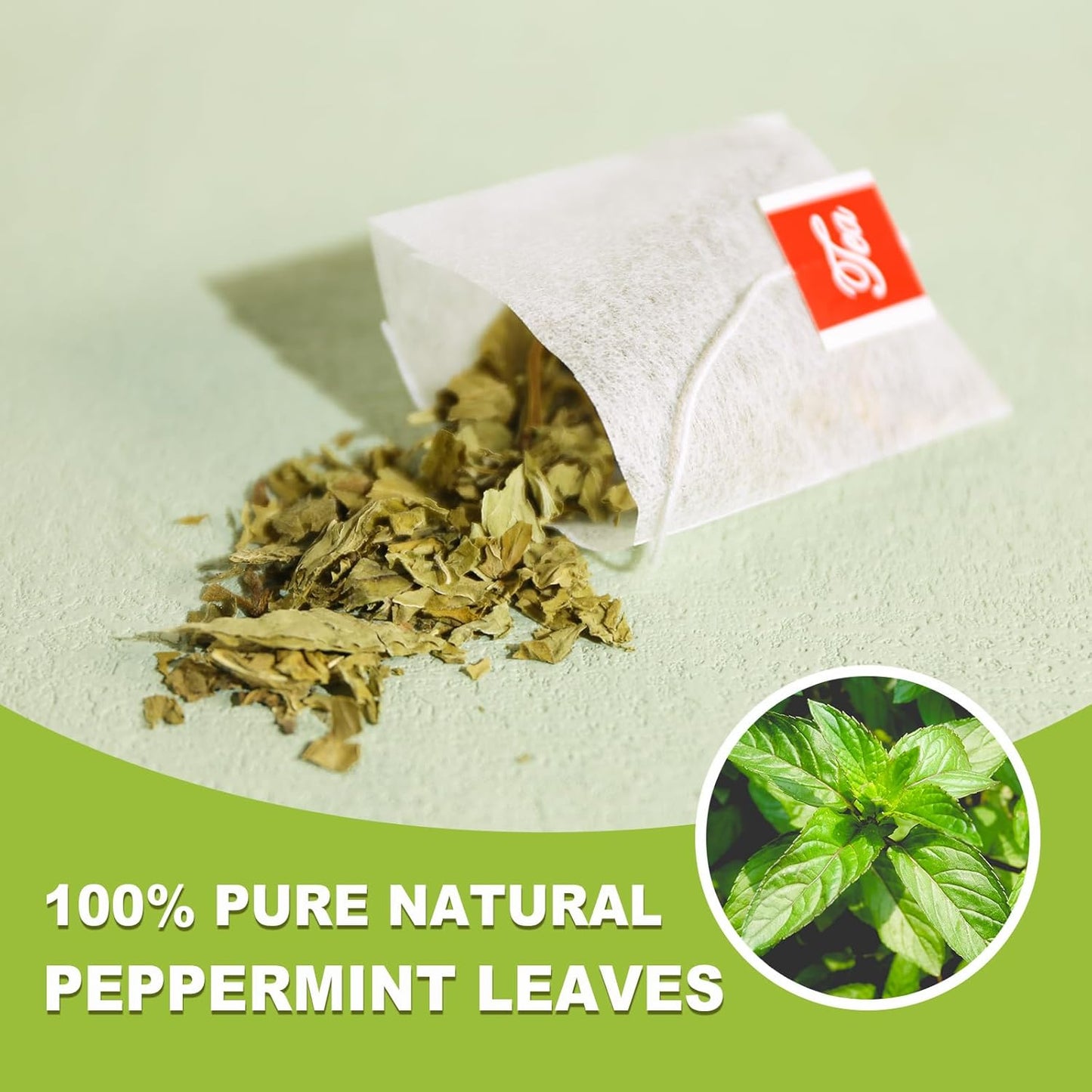 TEARELAE - Peppermint Tea Bags, 80 Count - 100% Pure Peppermint Leaves - Non-GMO - Naturally Caffeine-free Herbal Tea - Support Digestion & Natural Breath Freshener