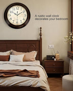 Vintage Wall Clock 13 Inch Quartz Silent Non-Ticking Analog Clock Battery - Image 7