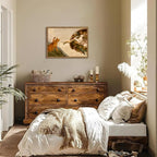 Funny Orange Cat Wall Art Creation of Adam and Cat Wall Decor Painting - Image 7