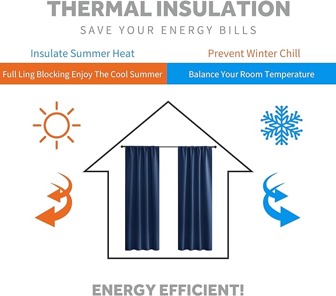 RYB HOME Blackout Curtains for Living Room Thermal Insulated Privacy Solar - Image 5