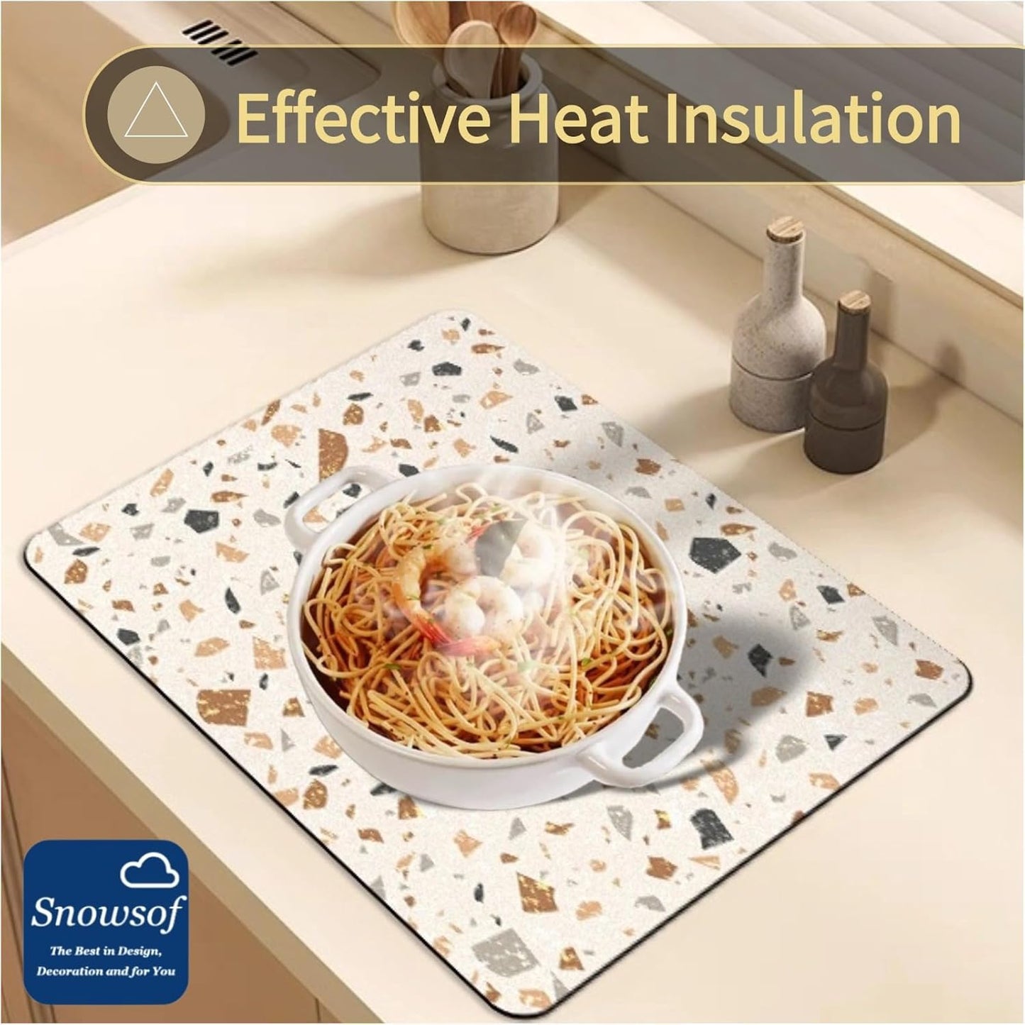 Dish Drying Mat - Absorbent Countertop Mat for Coffee Maker, Expresso Machine, Kitchen Use (05,12''×16'')