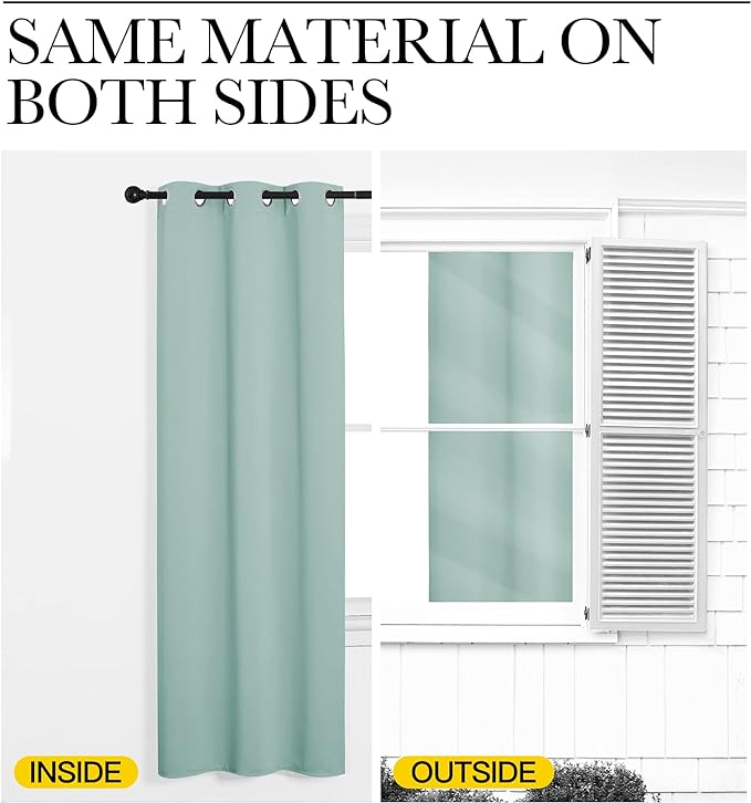 NICETOWN Thermal Insulated Curtains Blackout Draperies, Window Treatment Solid - Image 6