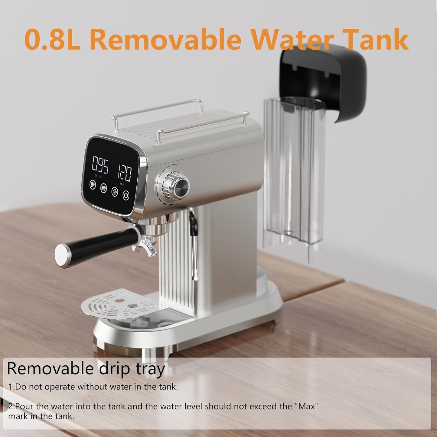 Espresso Machine with Steam Milk Frother：20 Bar Expresso Coffee Machines for Home-Espresso Maker with 27 oz Water Tank-Barista Coffee Maker for Americano Cold Brew Latte Cappuccino