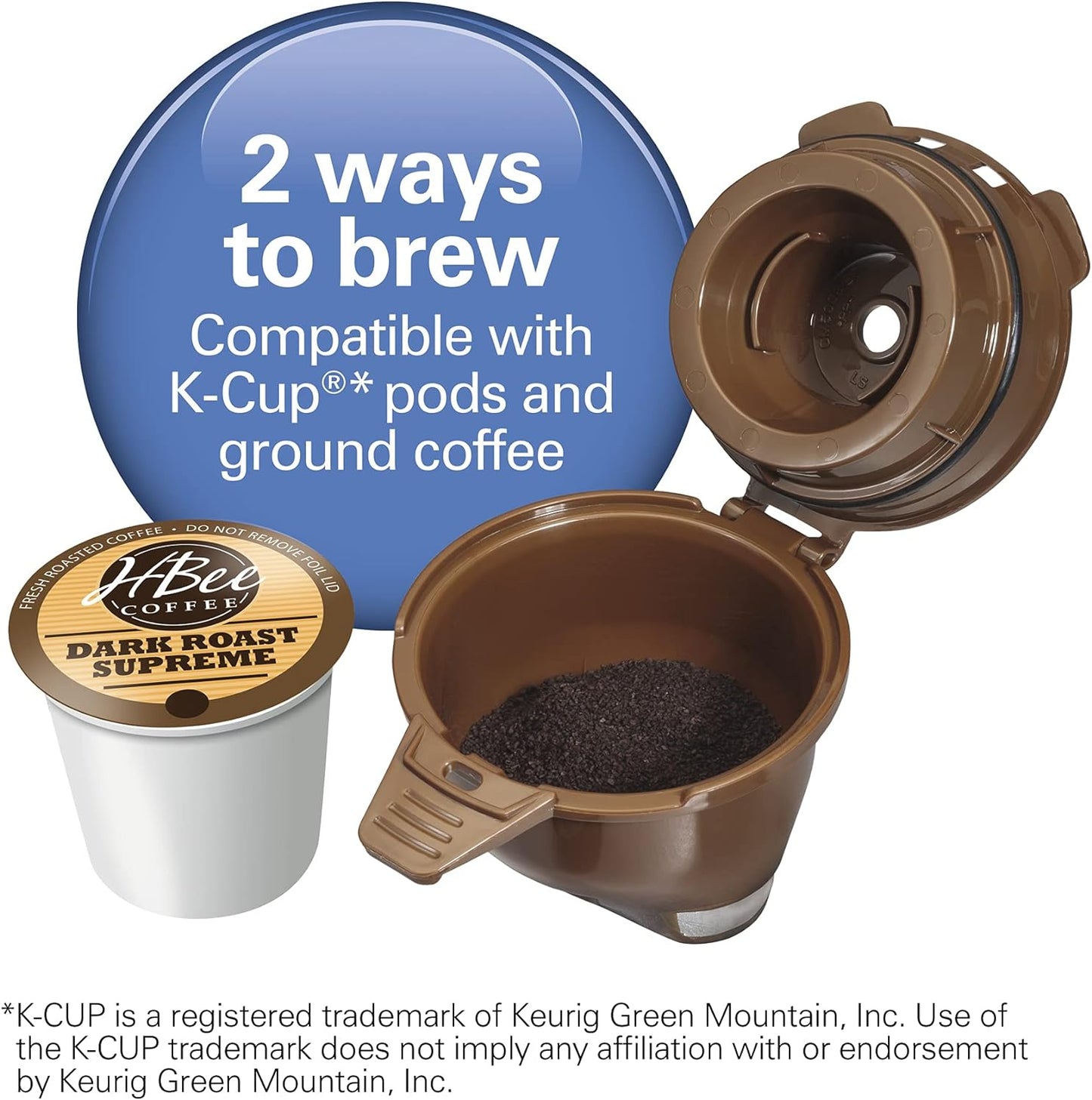 Hamilton Beach FlexBrew Single Serve Coffee Maker, Compatible with Pod Packs and Grounds, 14 oz. Water Reservoir, Slim Design, Fast Brewing, Black (49900)