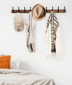 Optish Coat Rack Wall Mount, 16.5 Inches Wood Coat Hooks, Wall Hooks - Image 5