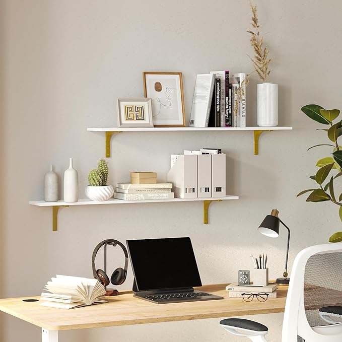 DINZI LVJ Long Wall Shelves, 31.5" Wall Mounted Shelves Set of 4, Large - Image 6