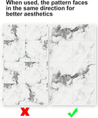 Chejiaye 10pcs Marble Peel and Stick Backsplash Waterproof Washroom Wall Panels - Image 9