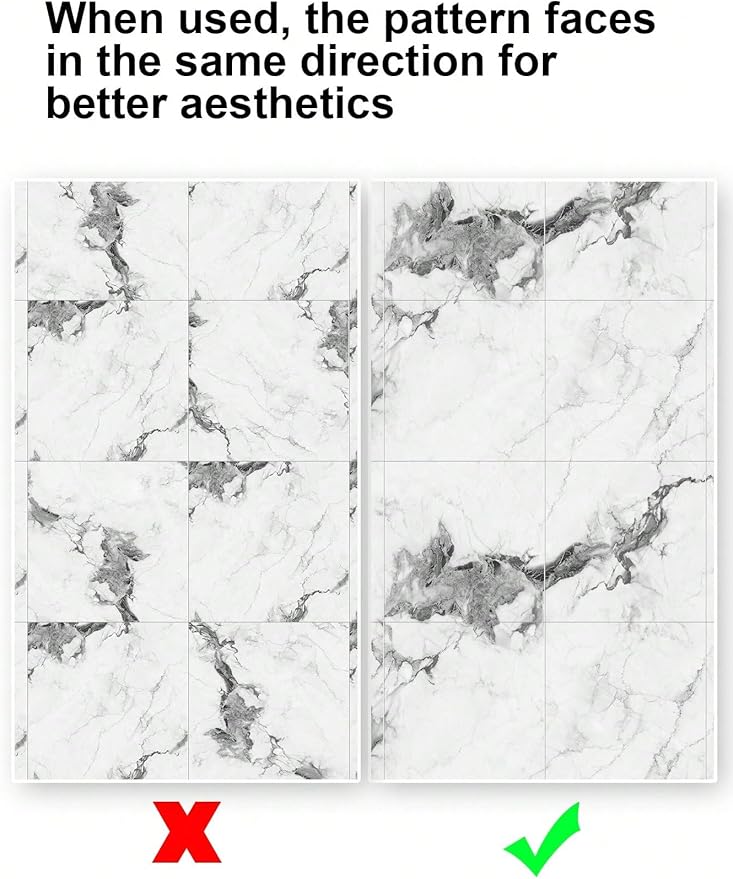 Chejiaye 10pcs Marble Peel and Stick Backsplash Waterproof Washroom Wall Panels - Image 9