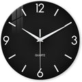 XFM Black Wall Clock 12 Inch Silent Non-Ticking Wall Clocks Battery Operated by XFMWallClock