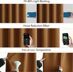 MIULEE Golden Brown Back Tab Blackout Curtains 84 Inch Length 2 Panels Set - Image 5