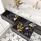 Laatse Vintage Dark Floral Wallpaper Peel and Stick Blue/Gold Leaf Wallpaper - Image 7