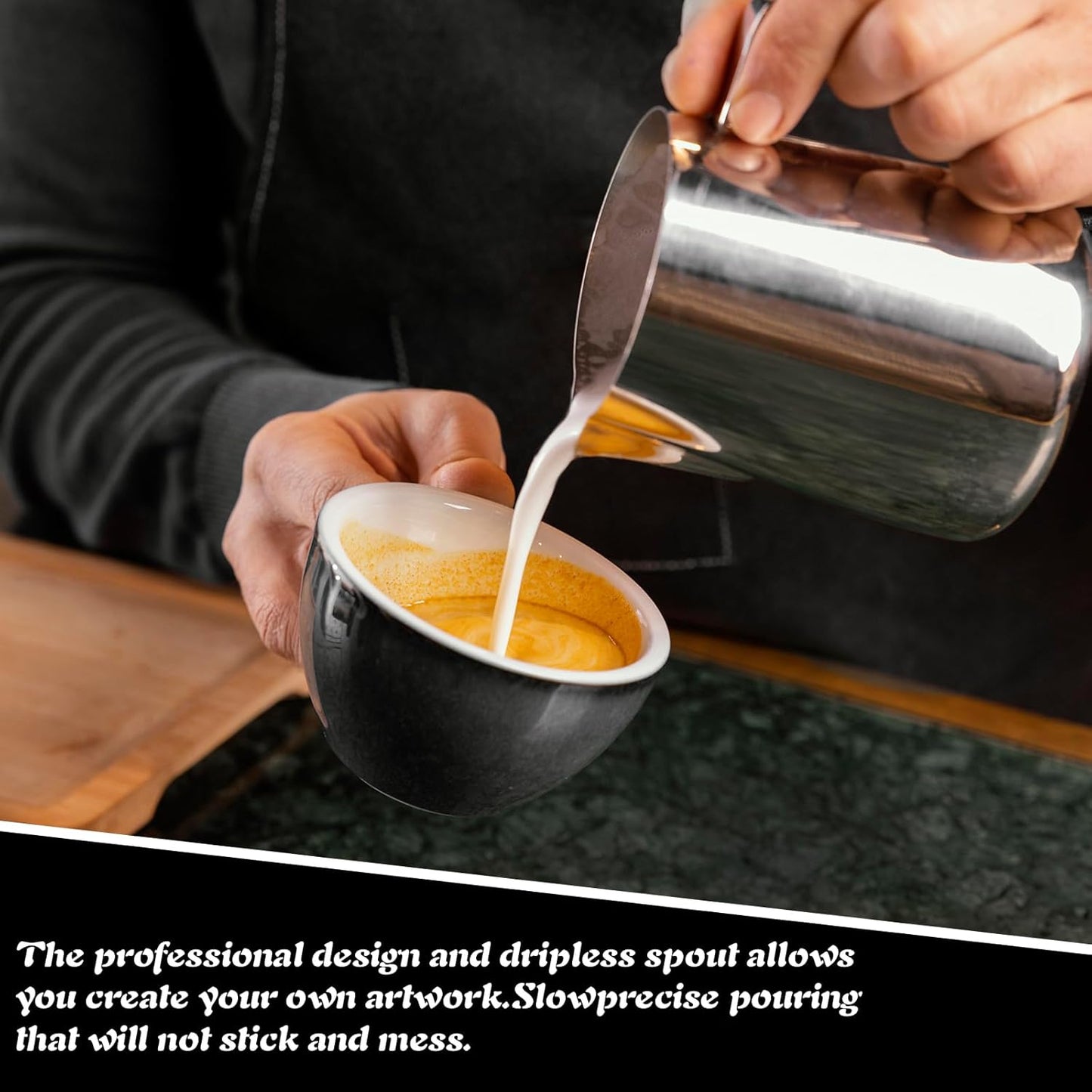 4 Pcs Milk Frothing Pitcher Espresso Steaming Pitchers 12 Oz Stainless Steel Milk Steamer Cup Frother Jug for Espresso, Latte Art, Chai Cappuccino Hot Chocolate