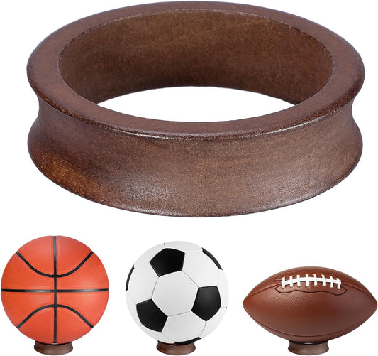 JUXYES Wooden Sphere Holder Display Stand, 3 Pack Large Wood Sport Ball Stand, Simple Round Display Easel Stands for Soccer Ball, Footballs, Baseball, Tolleyball, Basketball, Rugby, 72mm