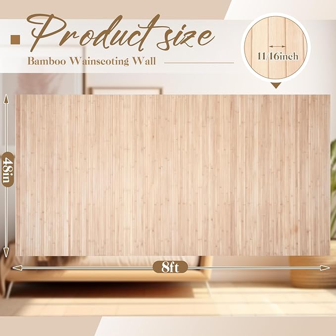 Juexica 2 Pcs Natural Bamboo Wall Panel - Image 2