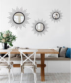 Sunburst Wall mirror Black Small Spoked Wall Decor Mirror Bohemian Home Round - Image 6