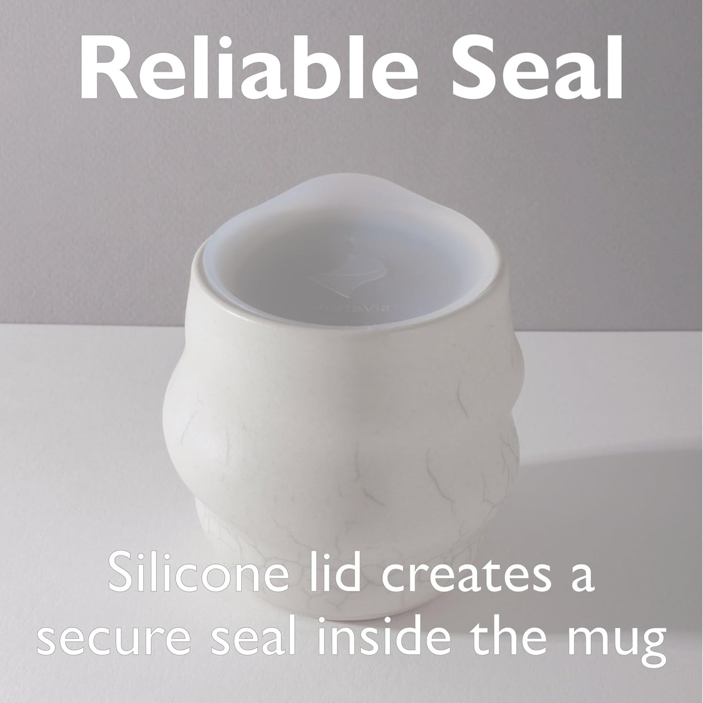 Reusable Coffee Cup Silicone Lid – Fits Most Tumbler, Water Bottle, & Ceramic Coffee Mug Between 3"-3¼" – Dishwasher-Safe Travel Mug Lid keeps your beverage in your mug (Medium - Clear)