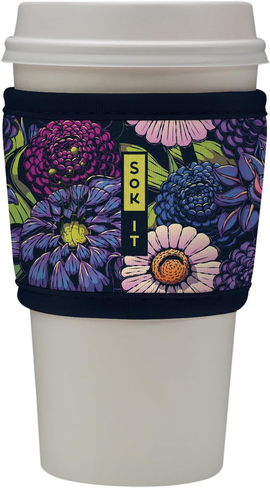 Sok It HotSok Coffee & Tea Reusable Insulated Neoprene Cup Sleeve (Secret Garden)