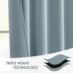MIULEE Slate Blue Back Tab Blackout Curtains 120 Inch Long 2 Panels Set - Image 7