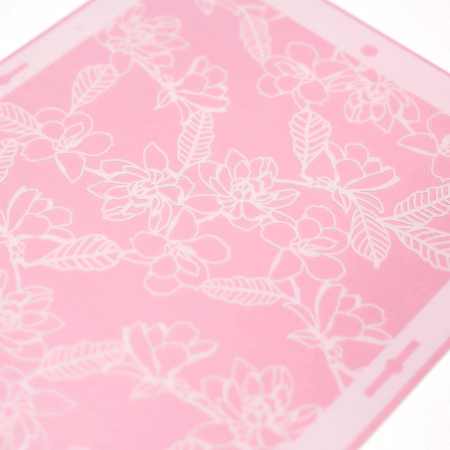 Floral Cake Stencil - Seamless Delicate Pattern for Decorating Tall Double Barrel Cake to Use with Buttercream, Royal Icing, Ganache, Paint, Airbrush (Magna)