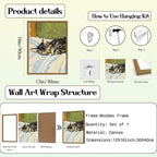 Cute Cat Wall Art, Funny Tabby Cat Sleeping in Bed Wall Decor Painting - Image 3