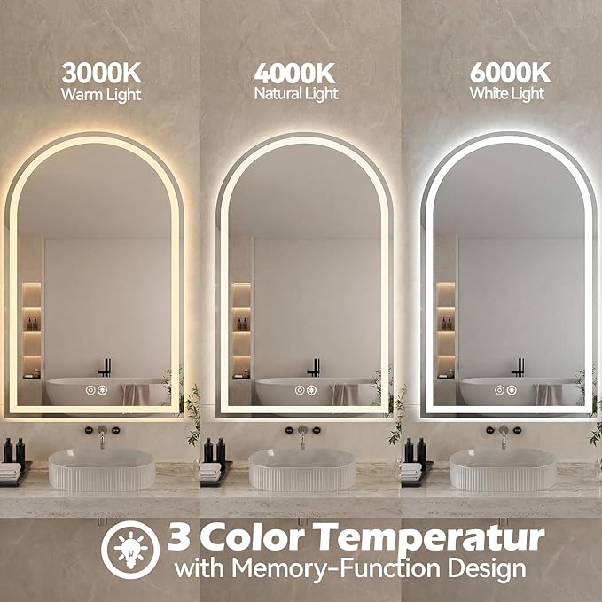 Sweetcrispy 28"×36" LED Bathroom Mirror - Image 4
