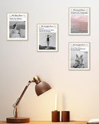 iHery Small Dolce Far Niente Framed Trendy NewsPaper Wall Art, Natural OAK Wood - Image 5