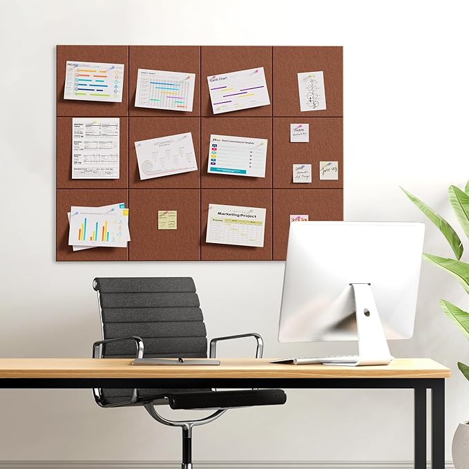 MaxGear Large Cork Board for Wall 36" x 24", Chocolate Brown Bulletin Board - Image 6