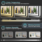 77x36 Black Framed LED Bathroom Mirror - Image 5