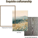 KISSFOX 3 Piece Framed Wildflower Wall Art Floral Wall Decor Landscape Flower - Image 5