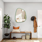 Asymmetrical Mirror for Wall Irregular Wood Frame Modern Unique Wall Mirror - Image 5