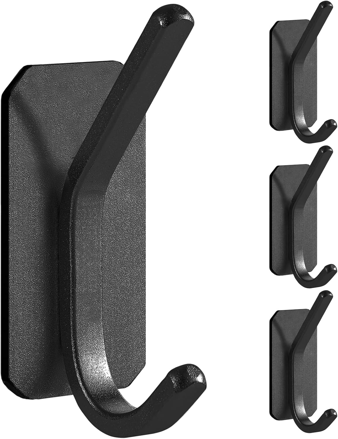 Paoli Heavy Duty Adhesive Hooks,Self-Adhesive Hooks Multiple Colors and Styles 30 lb Maximum Load for Home Schools and Offices (4pc, Black)