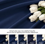 MIULEE Navy Blue Back Tab Blackout Curtains 102 Inch Long 2 Panels Set - Image 8