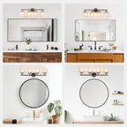 TALOYA Bathroom Vanity Light Fixtures, 4-Light Black and Gold Wall Lights - Image 9