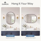 DUMOS 20" x 30" Oval Bathroom Mirror, Tempered Glass, Morden Vanity Mirror - Image 4