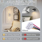 camuucci Battery Operated Wall Sconces Set of 2 Rechargeable Battery Powered - Image 3