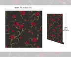 FLFK Vintage Wallpaper Peel and Stick Red Rose Wallpaper 16in x 384in Floral - Image 2
