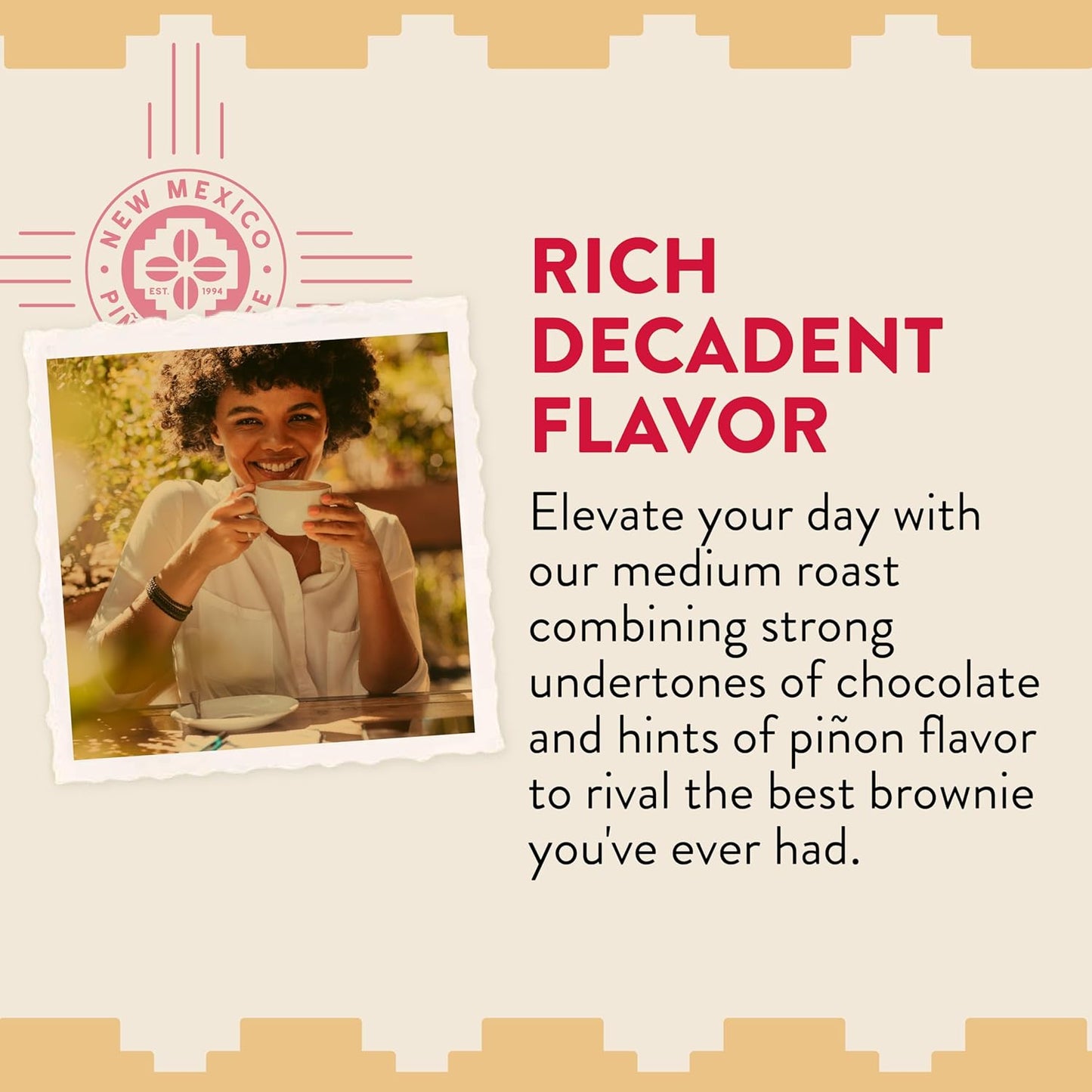 New Mexico Piñon Piñon Fudge Ground Coffee Medium Roast 100% Brazilian Arabica, Naturally Flavored Rich Chocolate & Nutty Scoop & Brew Grounds - 2 Lb Bag