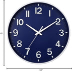 HZDHCLH Wall Clocks Battery Operated, Wall Clock Navy Blue, 10 inch Wall Clock - Image 10